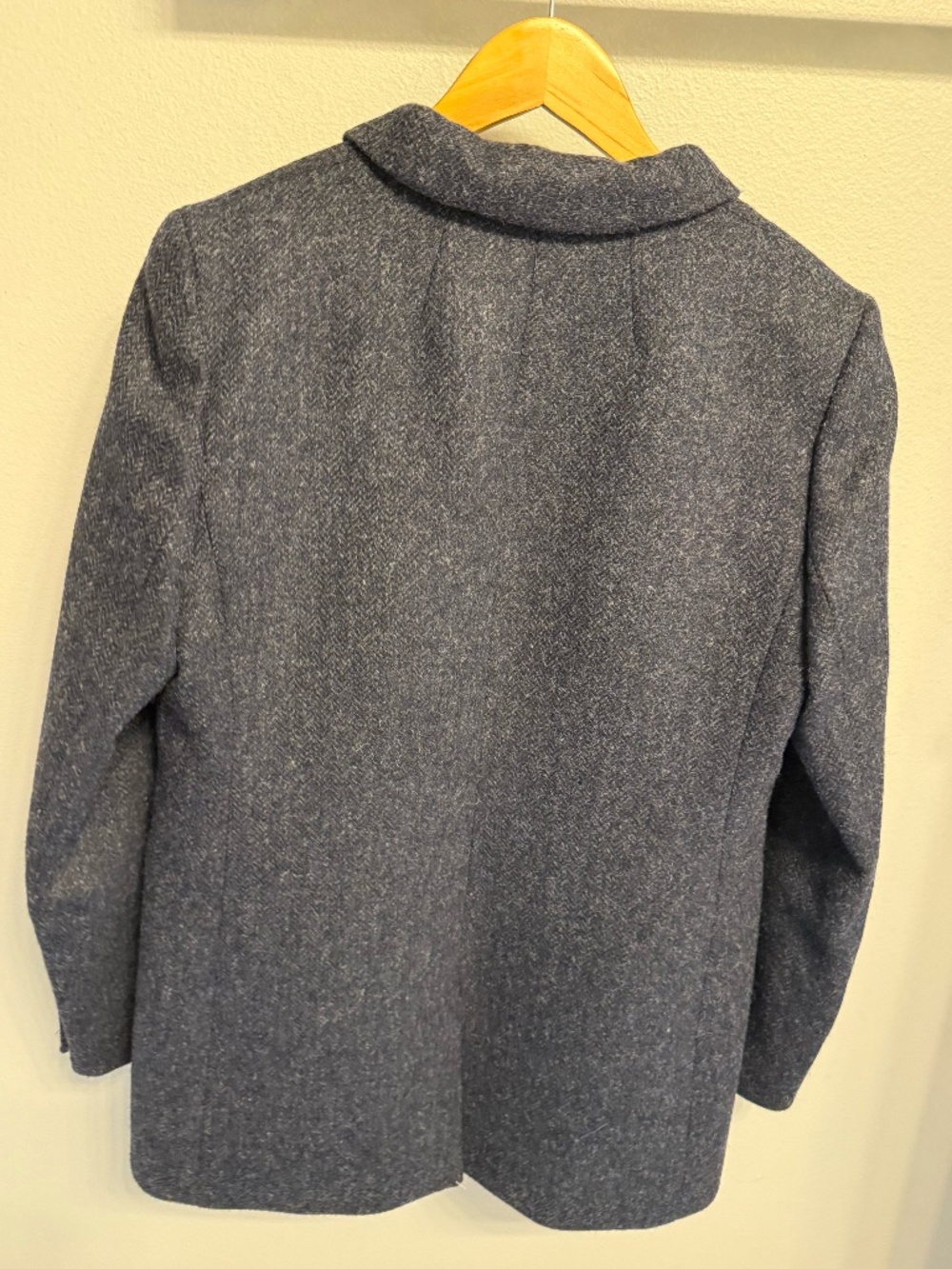 J. Crew Navy Herringbone Wool Blazer with Gold Buttons - Picture 13 of 14